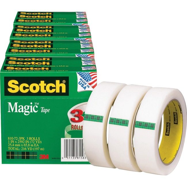 3M Company Tape Roll Inv 1"X2592" 3 Pack MMM810723PKBD