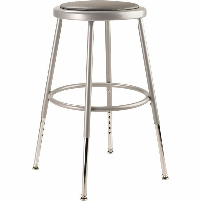 National Public Seating Stool 19-27IN Vin Gray NPS6418H