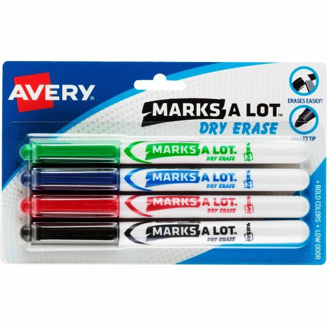 Avery Products Corporation Marker Dryerase Bullet 4 Pack AVE24459