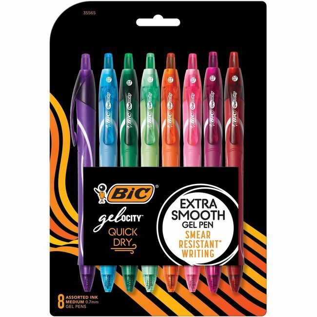 BIC Corporation Pens Gel Medium 0.7MM Assorted 8 Count BICRGLCGAP81AST