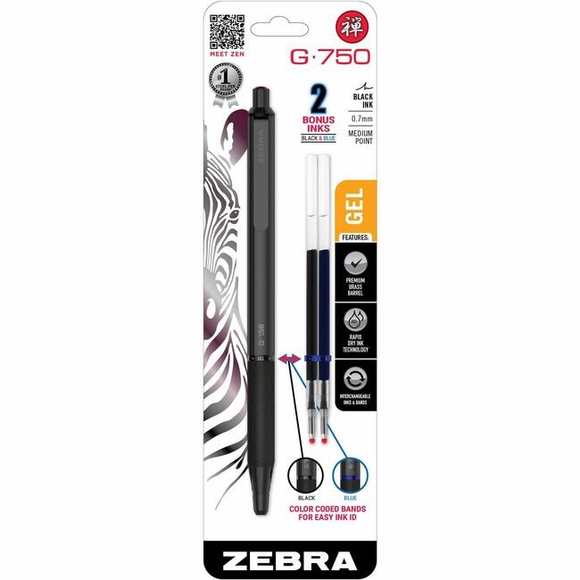 Zebra Pen Corporation Gel Rt 0.7MM Black Pack ZEB49811