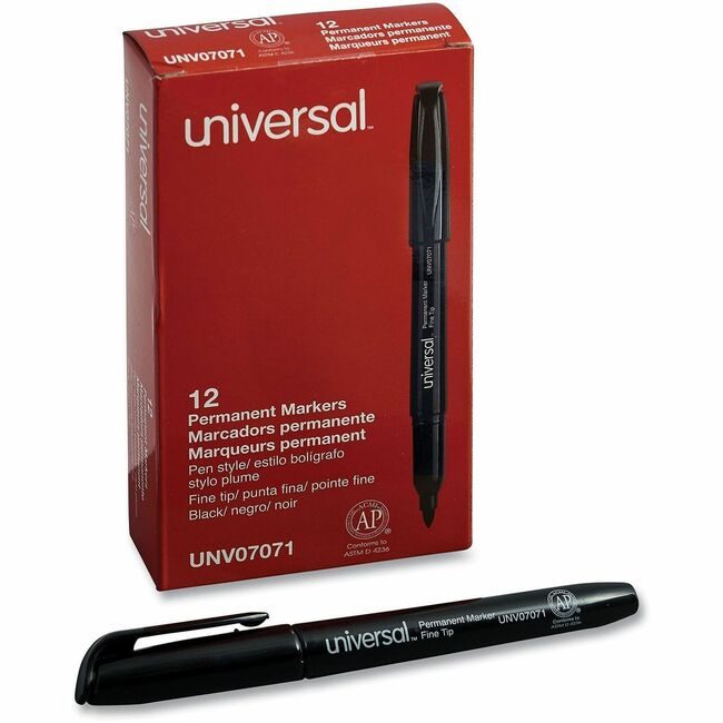Universal Office Products Marker Permnt Fine Black UNV07071