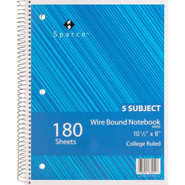 Sparco Notebook Wire Cllg 5SUB 180 SPR83255