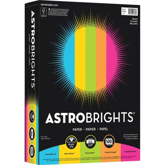 Neenah Paper, Inc. Astrobrights 24# 500SH Brght Assorted WAU99608