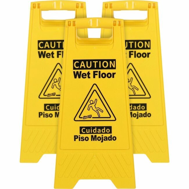 Genuine Joe Sign Wet Floor Eng/Spanish GJO85117BD