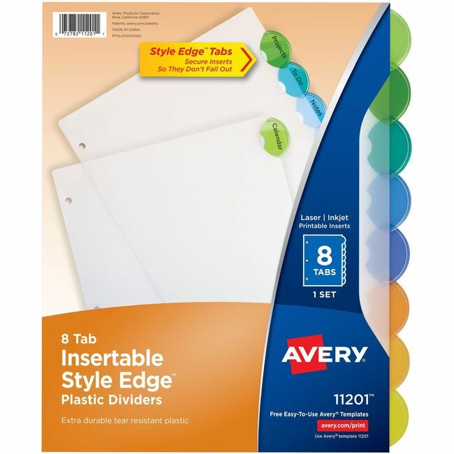 Avery Products Corporation Dividers Insert Style 8TAB AVE11201