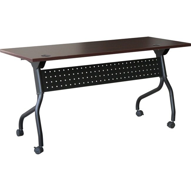 Lorell Table Trn Flip 48X24 Bk/My LLR59518