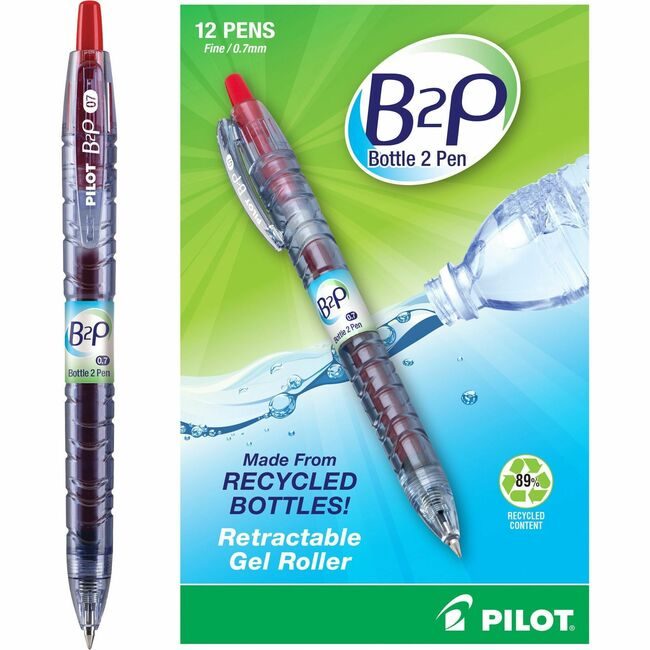Pilot Corporation of America Pen Gel B2P Fine Clr Brl Red PIL31602