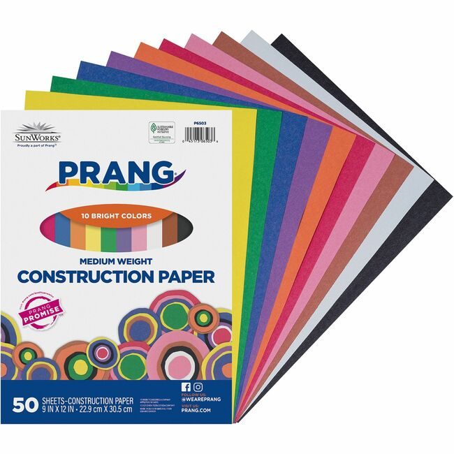 Pacon Corporation Paper Constr 9X12 Assorted 50SH PAC6503