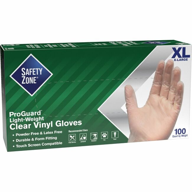 Hospeco Brands Group Safety Zone Glove Vnyl Pwdr-Fre 9" XL SZNGVP9XLHH