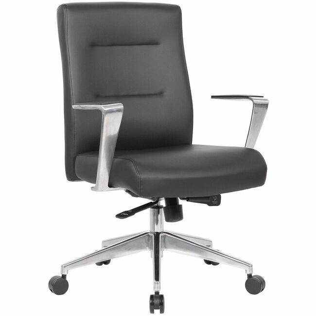 Boss Office Products Chair Conf Antibac Blk/Slvr BOP8886ALAMBK