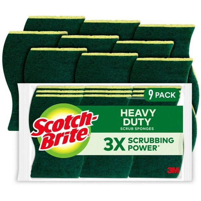 3M Company Sponge Scrub Heavy-Duty Gn&Yw 9 MMM429-5