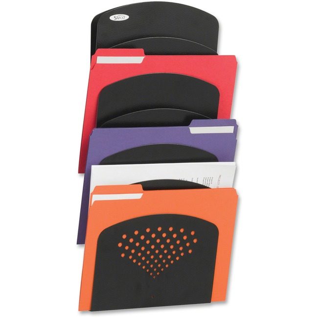 Safco Products File Wall 7 POCKET Black SAF3185BL