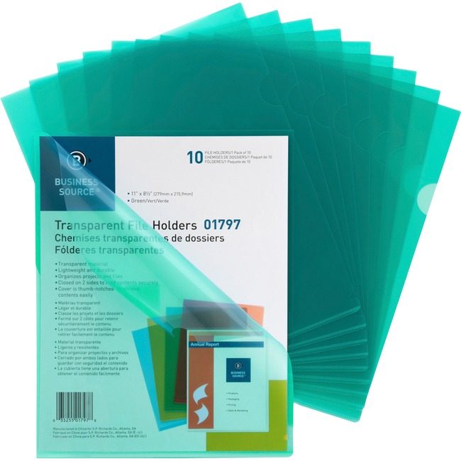 Business Source Folder File Letter Trnsprnt Green BSN01797