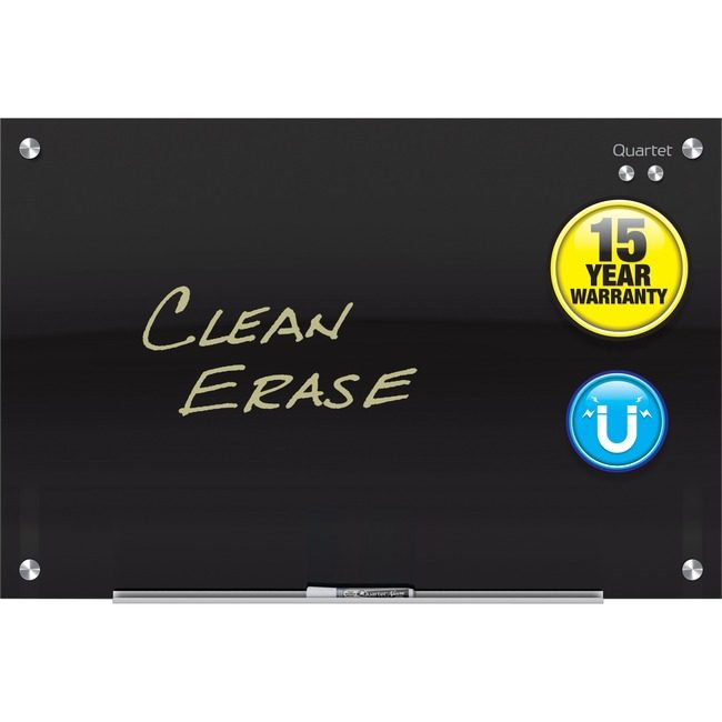ACCO Brands Quartet Board 6 X 4 GLASS Black QRTG7248B