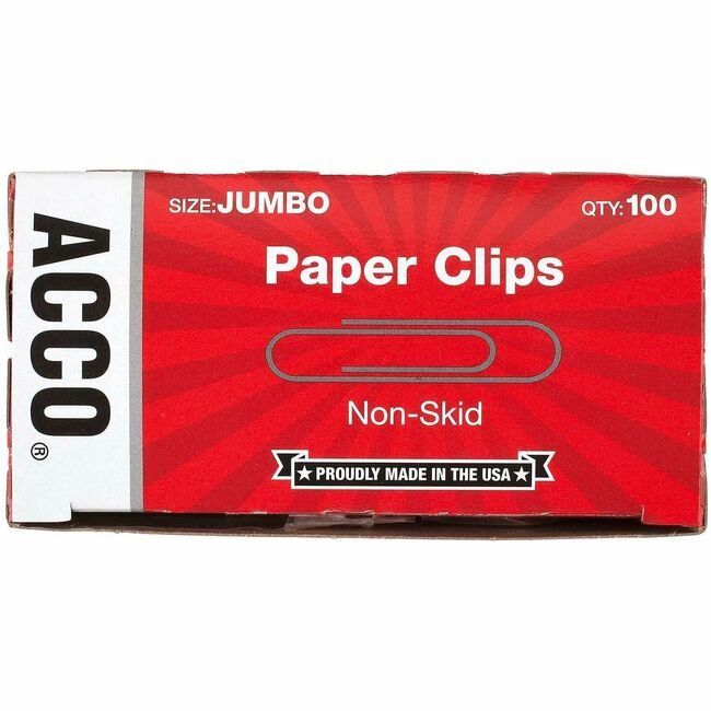 ACCO Brands Clips Paper Nonskid Jumbo ACC72585