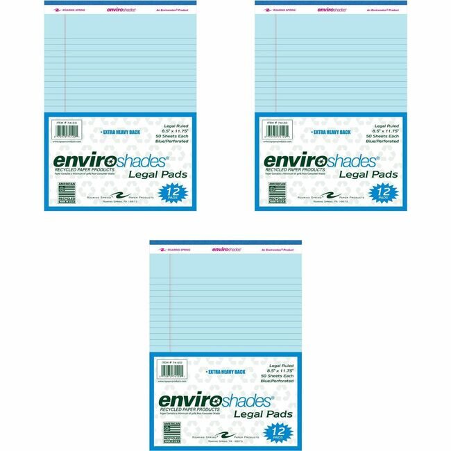 Roaring Spring Paper Products Legal Pad 11" 12 Pack Blue ROA74120CS