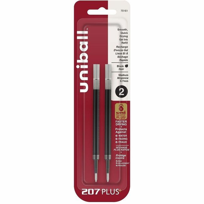 Mitsubishi Pencil Co. / uni-ball Refill 207PLUS+ 2 Pack Black UBC70161
