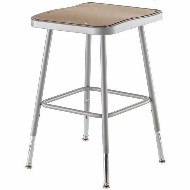 National Public Seating Stool 18-26IN Wood Sq NPS6318H