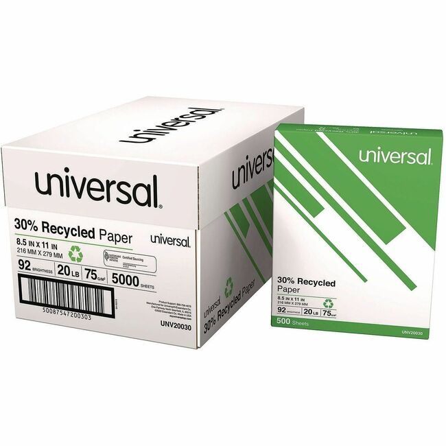Universal Office Products Paper Recy 20LB 8.5X11 White UNV20030