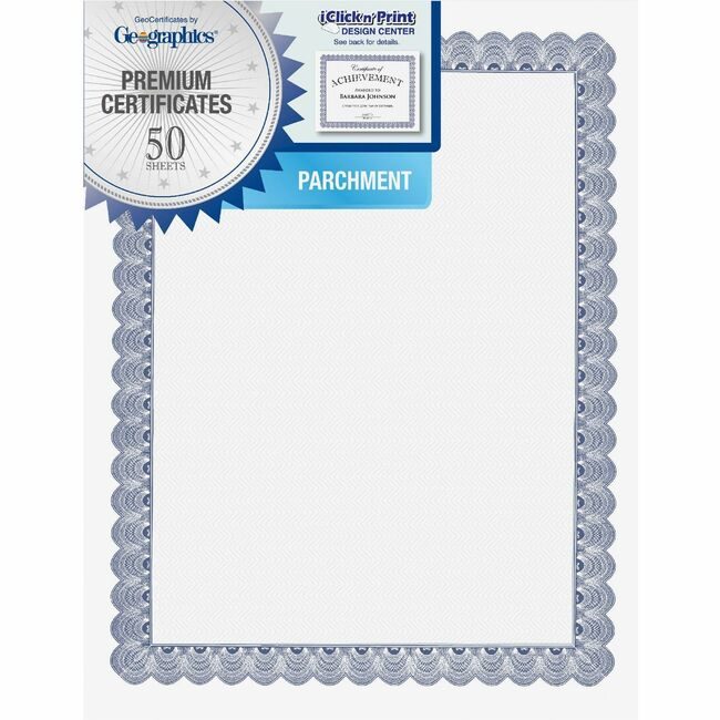 Geographics Stationery Certifs 50PKBE GEO20008