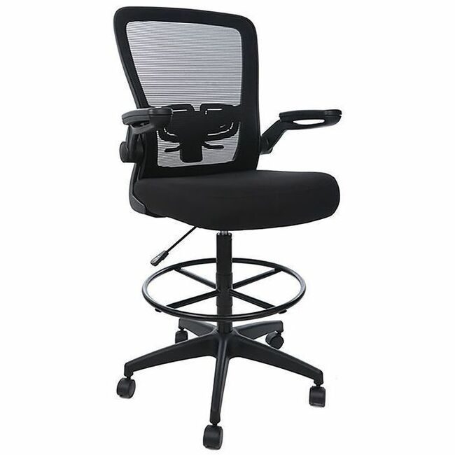 Boss Office Products Stool Mesh Fliparm Black BOP16366BKBK