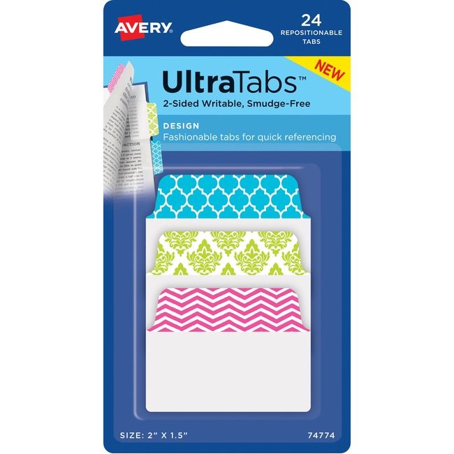 Avery Products Corporation Tabs Assorted 24 Count 2"X1.5" AVE74774