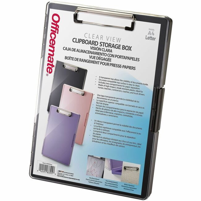 Officemate Clpbrd Clear Stor Black OIC83395