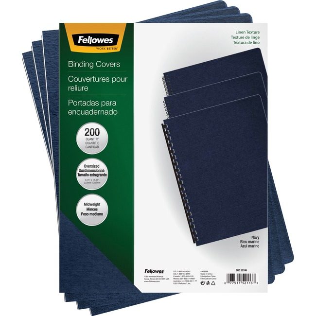 Fellowes Brands Cover Textrd Linen Legal Ny FEL52113