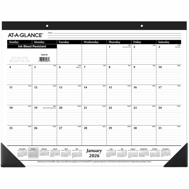 ACCO Brands AT-A-GLANCE Deskpad Mth Standard AAGSK2400