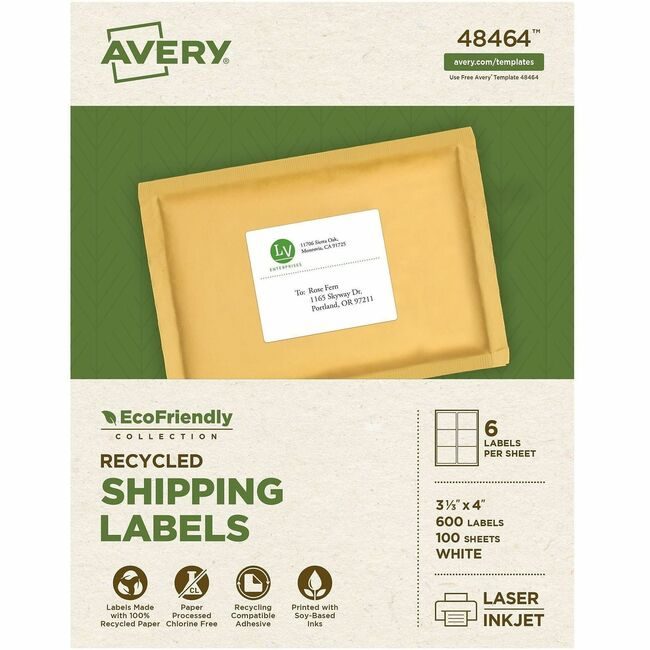 Avery Products Corporation Label Rcycld 3.3X4 600 Count AVE48464