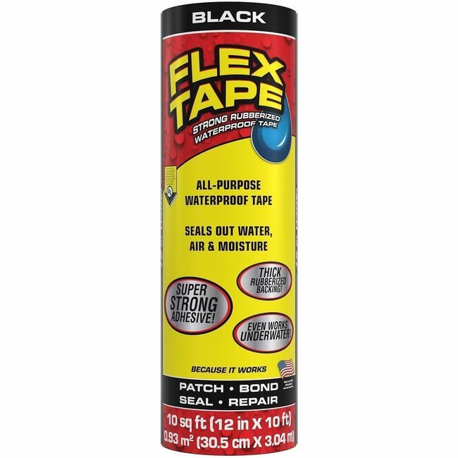 Swift Response, LLC Flex Seal Tape 12"X10 Black FLXTFSBLKR1210