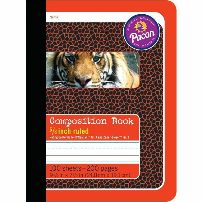 Pacon Corporation Book Comp 5/8" Red Tiger PAC2427