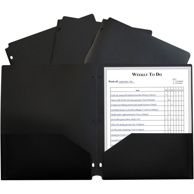 C-Line Products Portfolio Poly Hvywt 3HL Black CLI33931