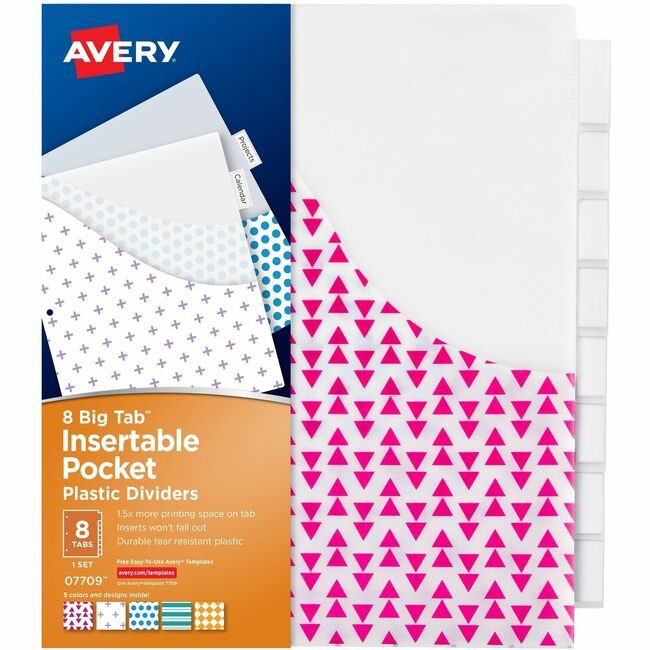 Avery Products Corporation Plastic Divider 8TAB AVE07709