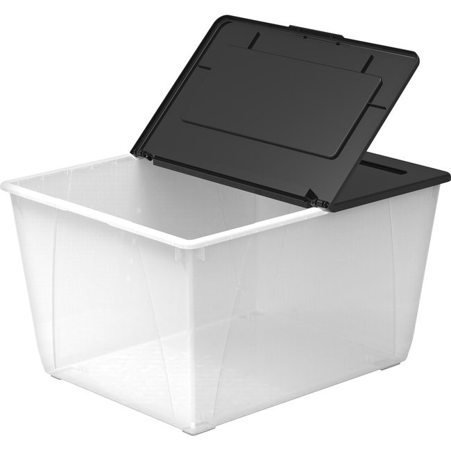 Storex Tote Storage 16GAL Clr/Blk STX00900U04C