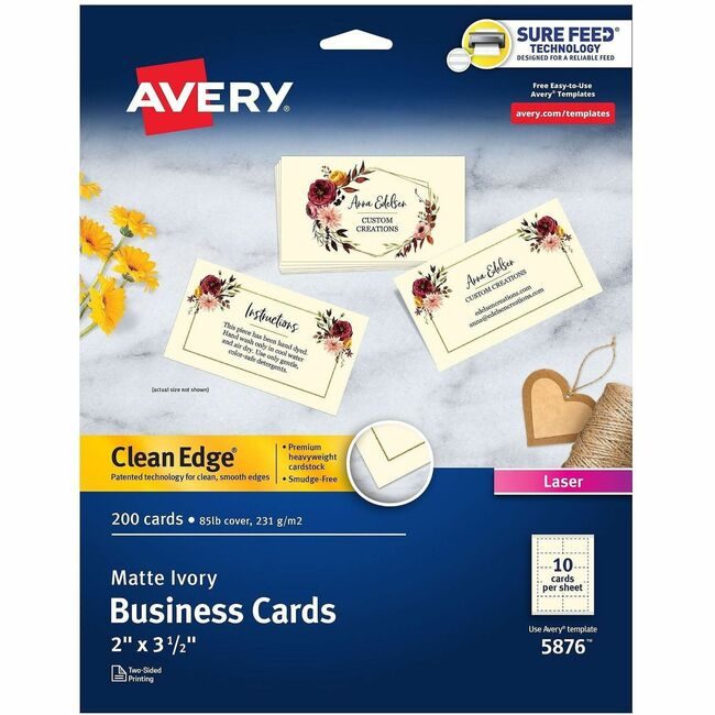 Avery Products Corporation Card Businss Lsr Ivry 200 Count AVE5876