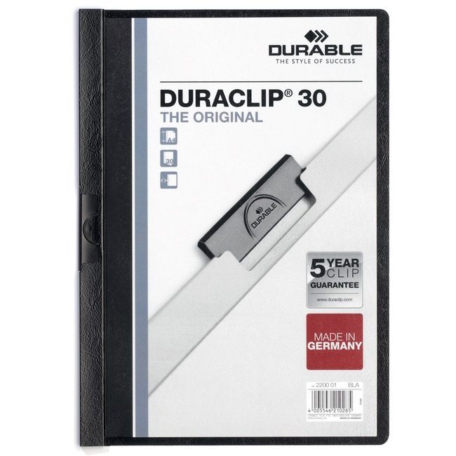 DURABLE Cover Rprt Duraclip 30SH Black DBL2203-01