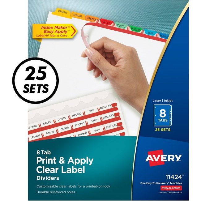 Avery Products Corporation Index Mkr 8TAB Assorted AVE11424