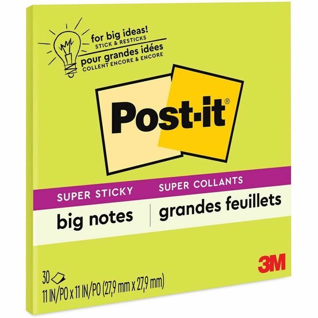 3M Company Notes Big 11X11 Green MMMBN11G