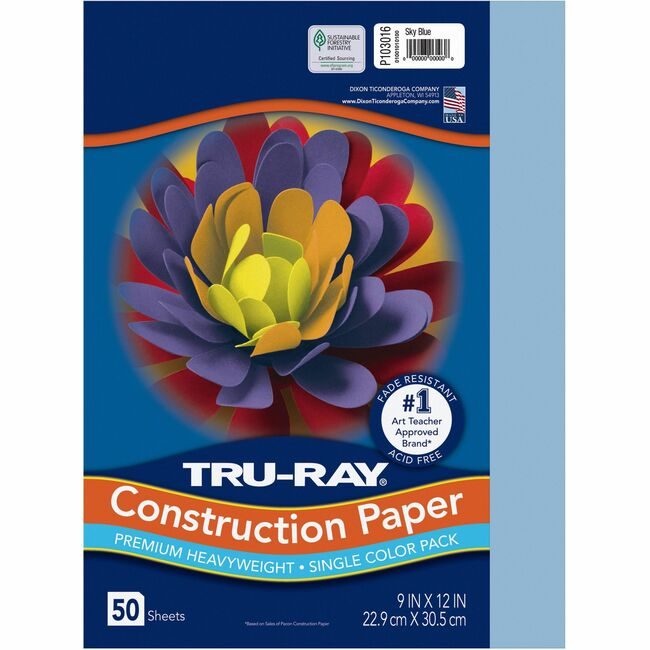 Pacon Corporation Paper Const 9X12 Skybe 50SH PAC103016