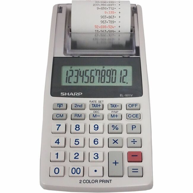 Sharp Electronics Calc Printing 12-DIGIT 4 AA SHREL1611V