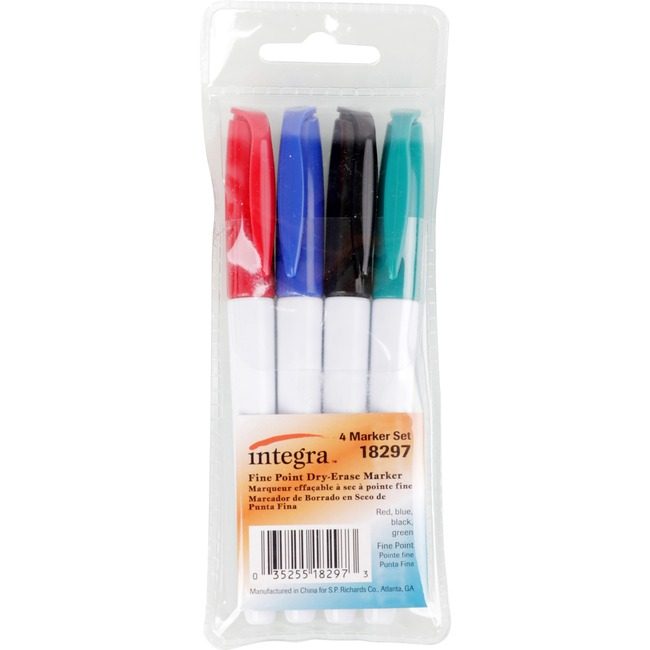 Integra Marker Dry-Erase Fine 4 Pack ITA18297
