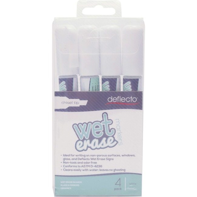 Deflecto Marker Chalk F/Sign 4 White DEFSMA510-V4-WT