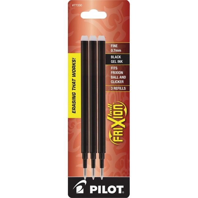Pilot Corporation of America Refill Frixion Medium Black 3 Pack PIL77330