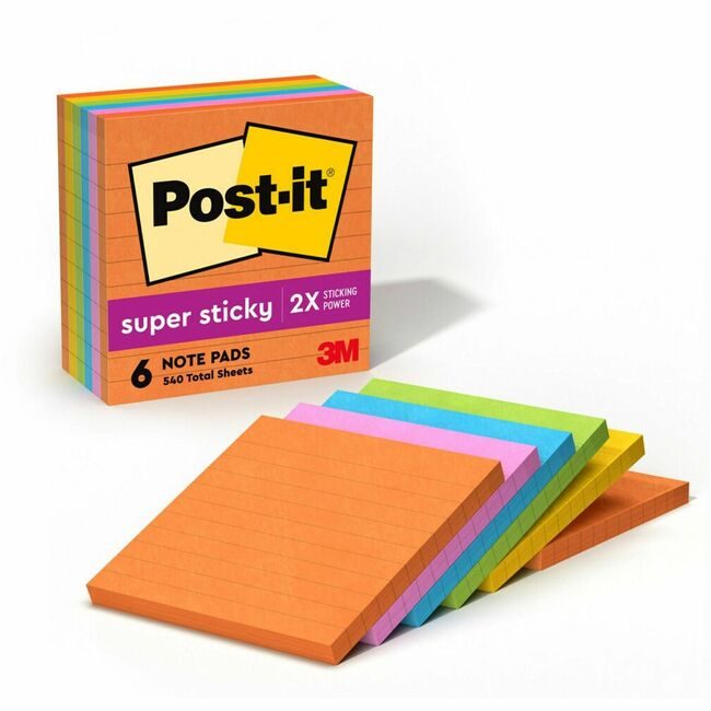 3M Company Notes Sprstky 4X4 6 Pack Lined MMM675-6SSUC