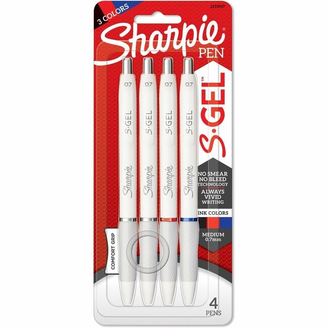 Sharpie / Expo / Prismacolor / Sanford Newell Brands / Sanford Sharpie / Expo / Prismacolor / Pen Sgel White Basst 4 Count SAN2193947