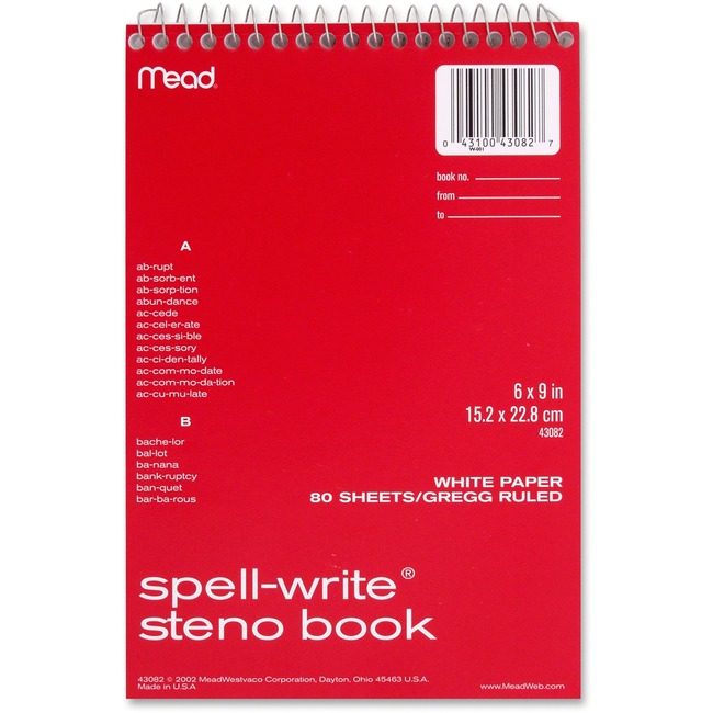 ACCO Brands Mead / Five Star Book Steno Spell Wrte Assorted MEA43082
