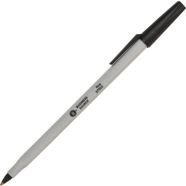 Business Source Pen Ballpoint Stick Fine Black BSN37503