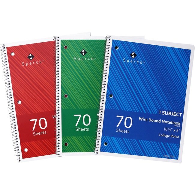 Sparco Notebook Wire Cllg 70 3PCS SPR00332